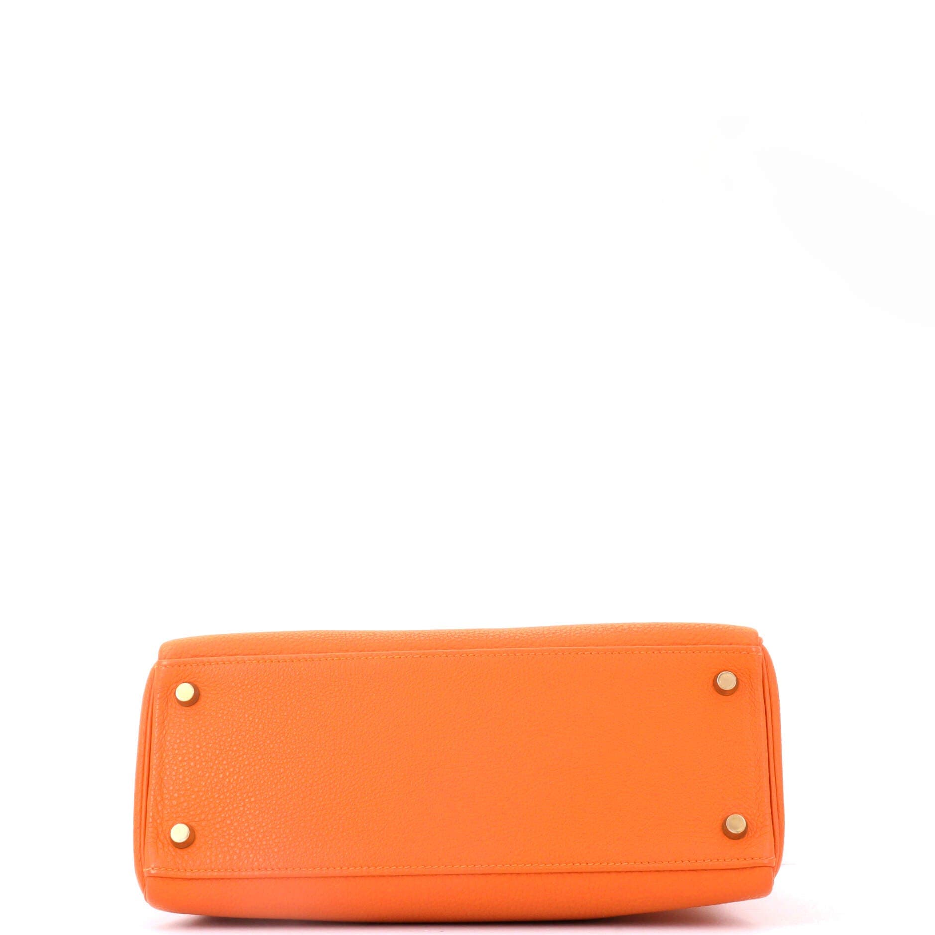 Pre-Owned Hermes Kelly Handbag Orange Togo with Gold Hardware 28, Alternate, color, Orange H