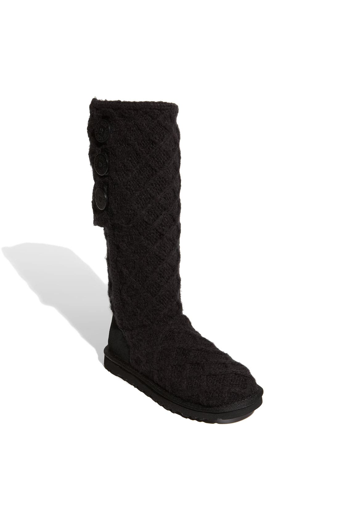Australia 'Lattice Cardy' Boot, Main, color, BLACK
