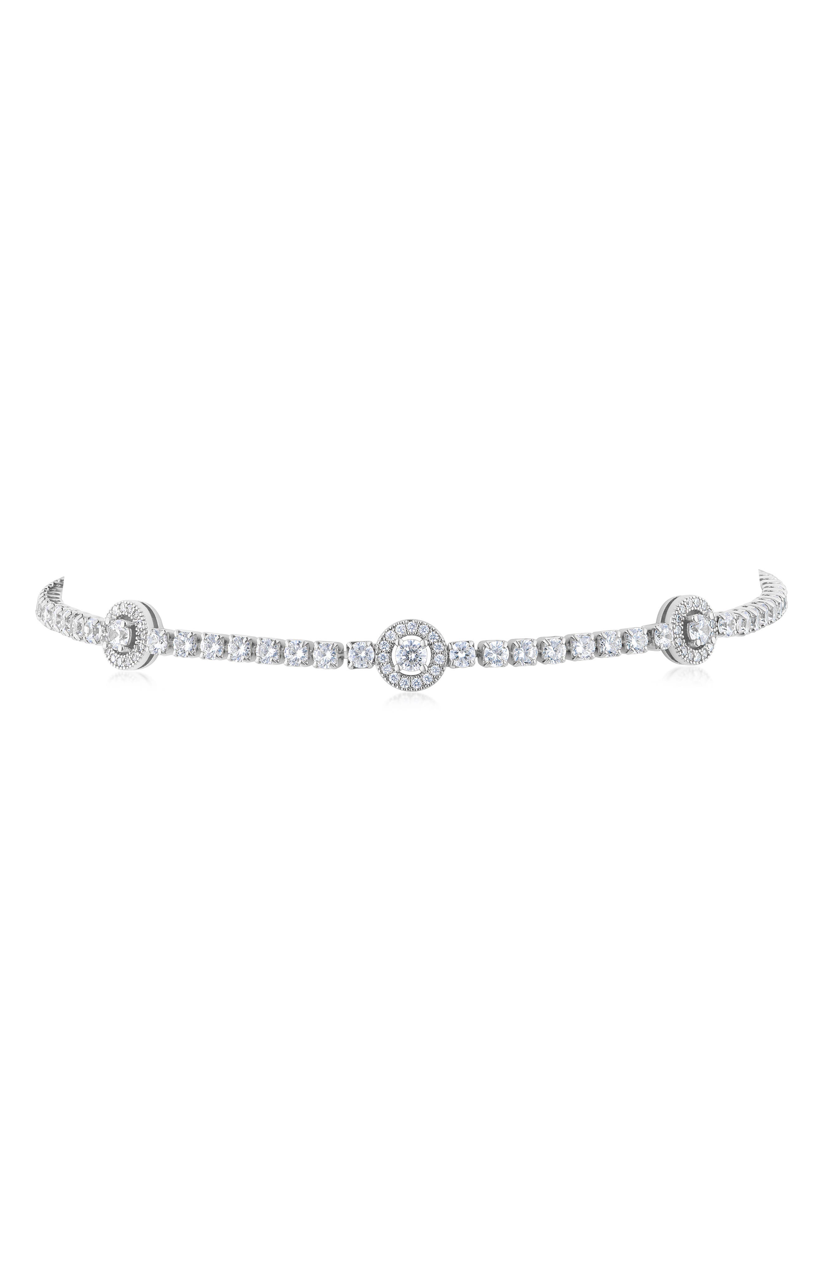 CZ by Kenneth Jay Lane Round Halo Cubic Zirconia Anklet