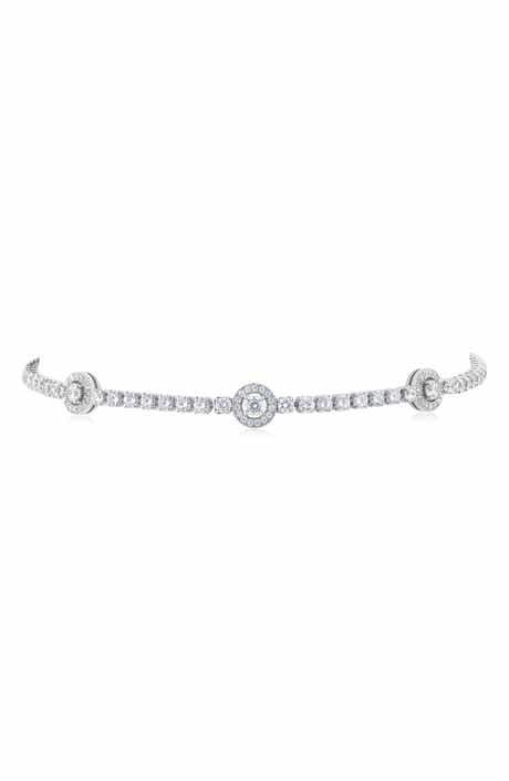 CZ by Kenneth Jay Lane Round Halo Cubic Zirconia Anklet