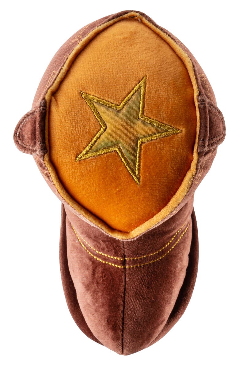 Haute Diggity Dog Cowboy Boot Squeaker Dog Toy, Alternate, color, Brown