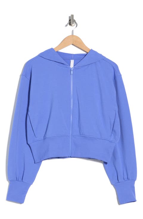 Relay French Terry Crop Full Zip Hoodie