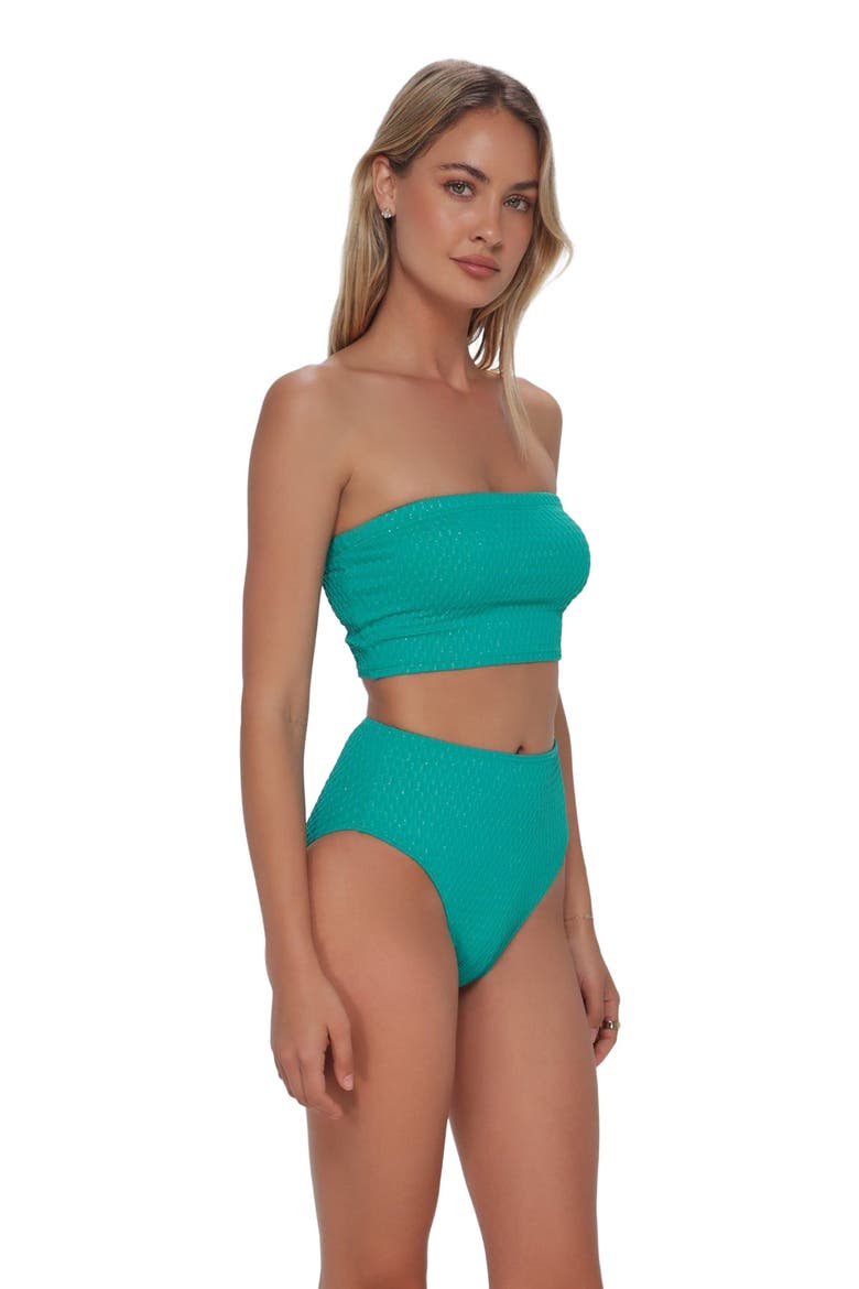 Shellie Tube Top Bikini Swimsuit, Alternate, color, JADE JEWEL LUREX
