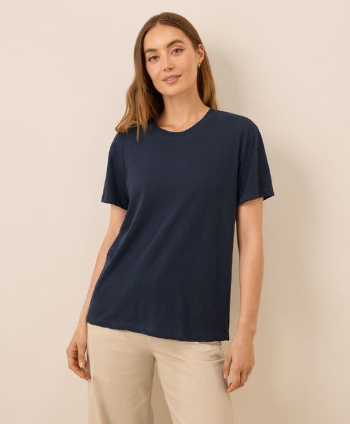 Pact Organic Cotton Featherweight Slub Relaxed Tee In Blue