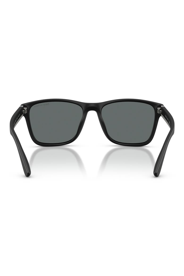 56mm Polarized Square Sunglasses, Alternate, color, MATTE BLACK / POLAR DARK GREY