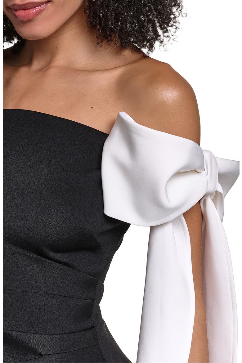 Strapless Gown, Alternate, color, BLACK SOFT WHITE