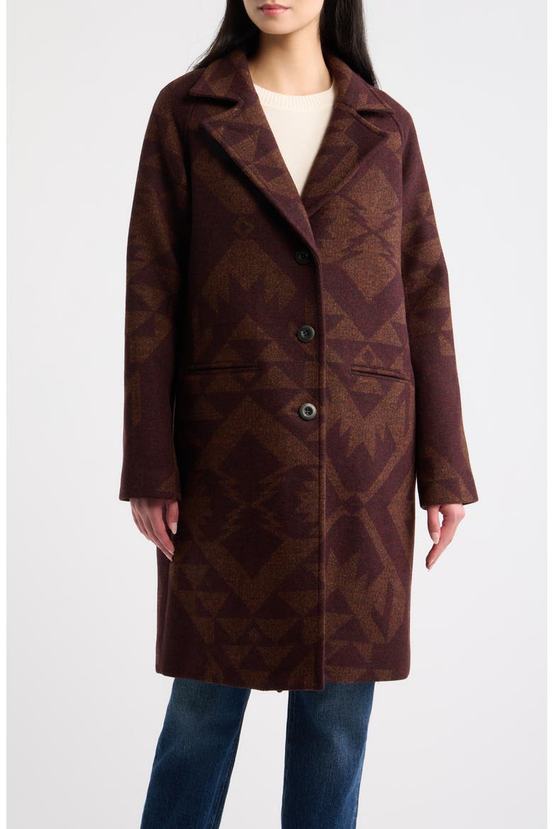 Jacquard Wool Overcoat, Alternate, color, ECHO BAY BROWN
