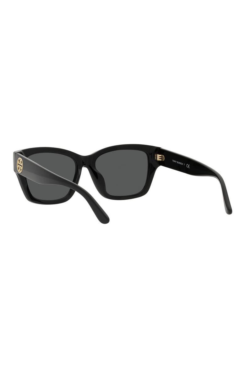 53mm Rectangular Sunglasses, Alternate, color, BLACK