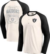 Darius Rucker Collection by Fanatics Men's Darius Rucker Collection by Fanatics Cream/Black Las Vegas Raiders Raglan Henley T-Shirt