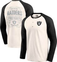 Darius Rucker Collection by Fanatics Men's Darius Rucker Collection by Fanatics Cream/Black Las Vegas Raiders Raglan Henley T-Shirt