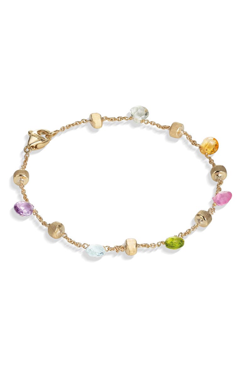 Paradise 18K Yellow Gold Mixed Semiprecious Stones Single Strand Bracelet, Main, color, 18K YELLOW GOLD