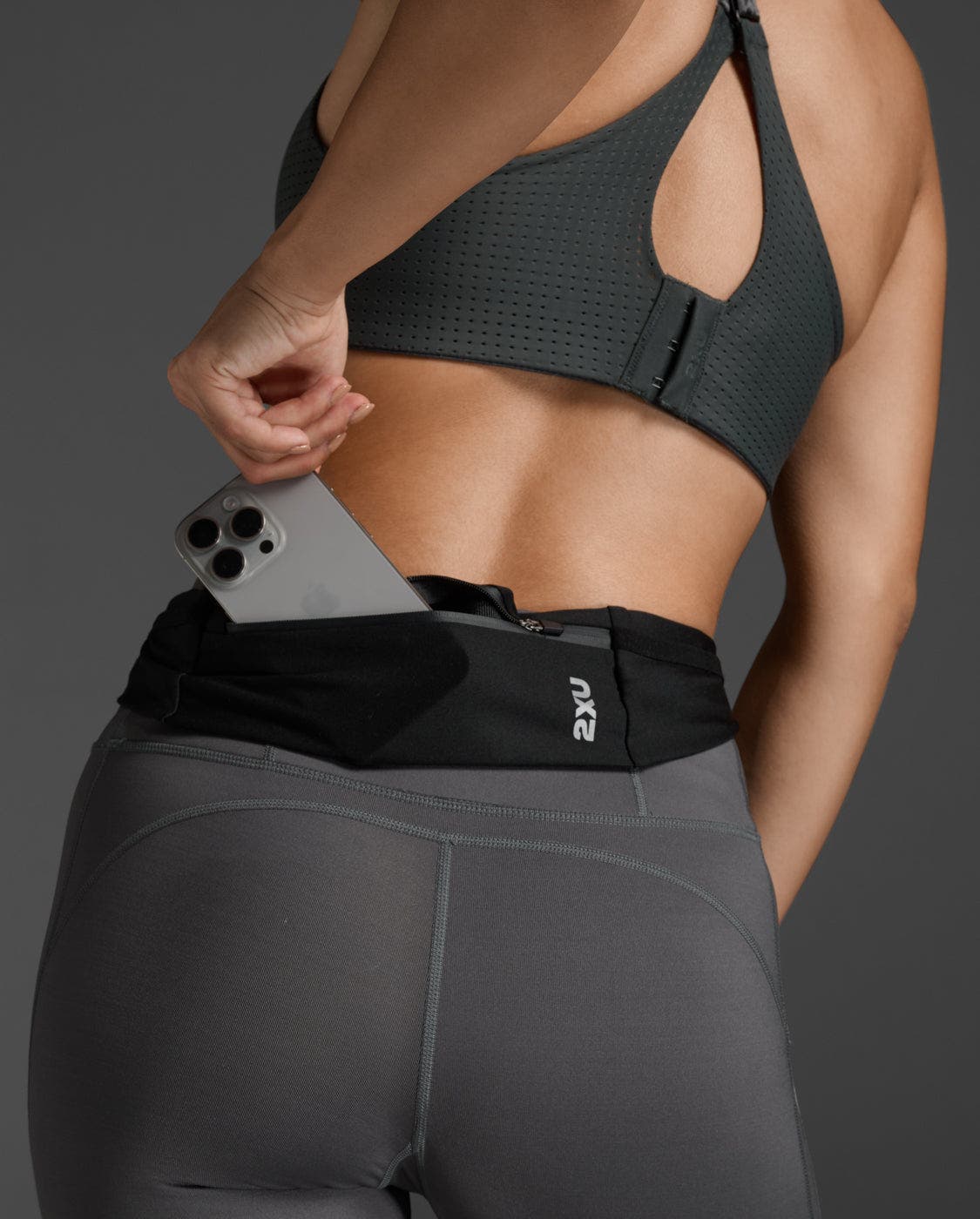 2XU Run Belt, Alternate, color, Black/Black