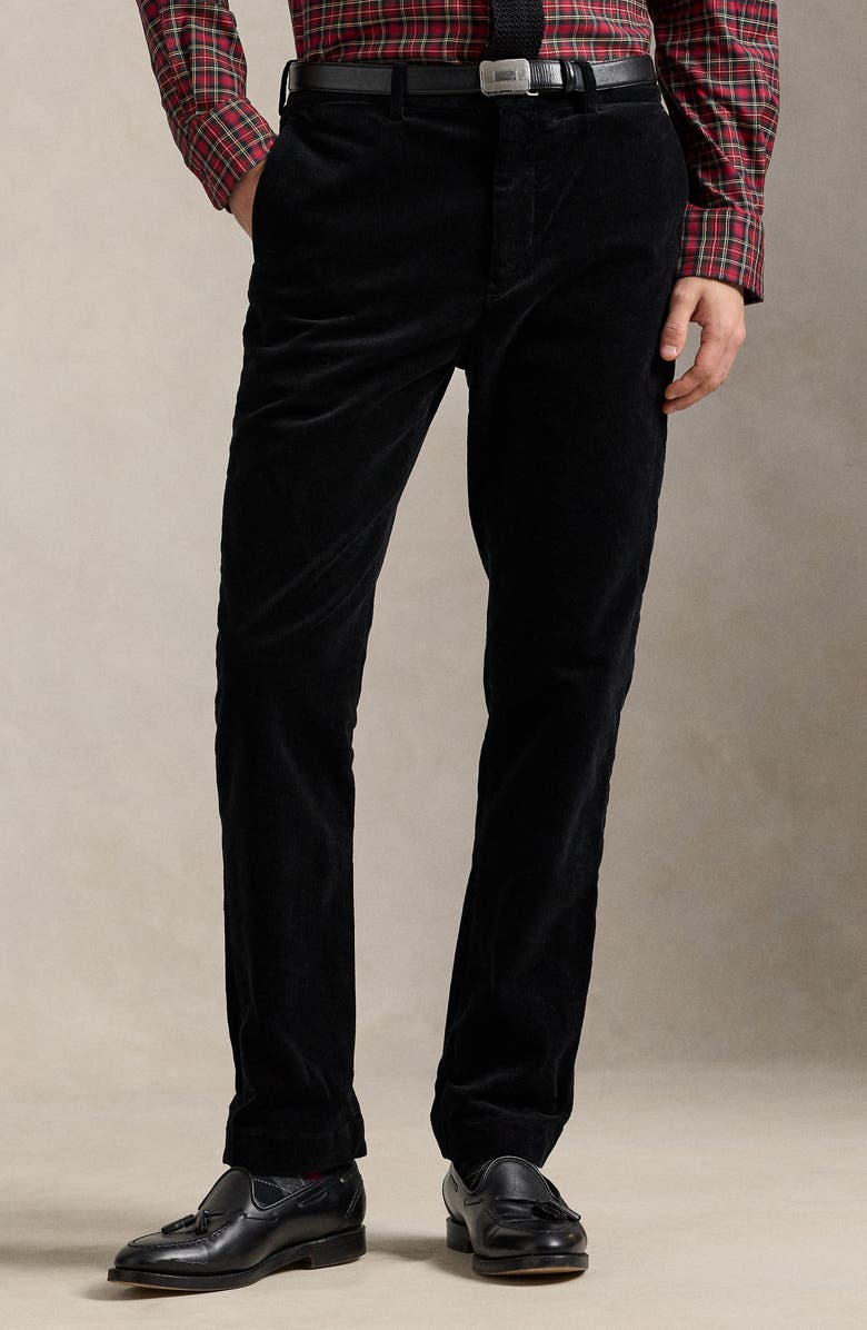 Polo Ralph Lauren Andover Slim Fit Stretch Corduroy Pants, Alternate, color, Polo Black