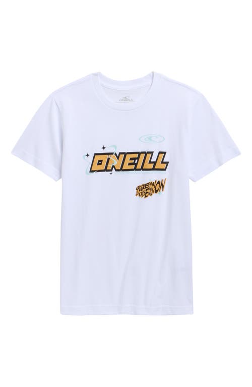 O'neill Kids' Atoms Sphere Cotton Graphic T-shirt In White