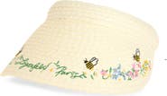 KARL LAGERFELD PARIS Floral Border Straw Visor