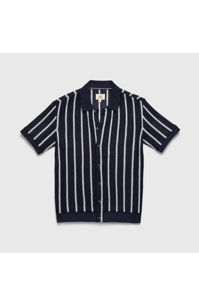 Surfside Supply Co. Brent Stripe Knit Sweater Shirt, Main, color, Navy Blazer