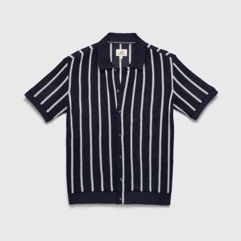 Brent Stripe Knit Sweater Shirt