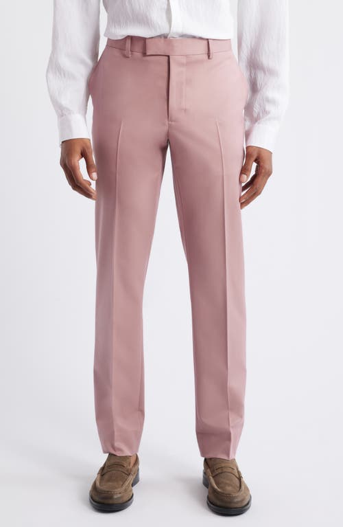 Open Edit Slim Fit Sharkskin Trousers In Pink Timber