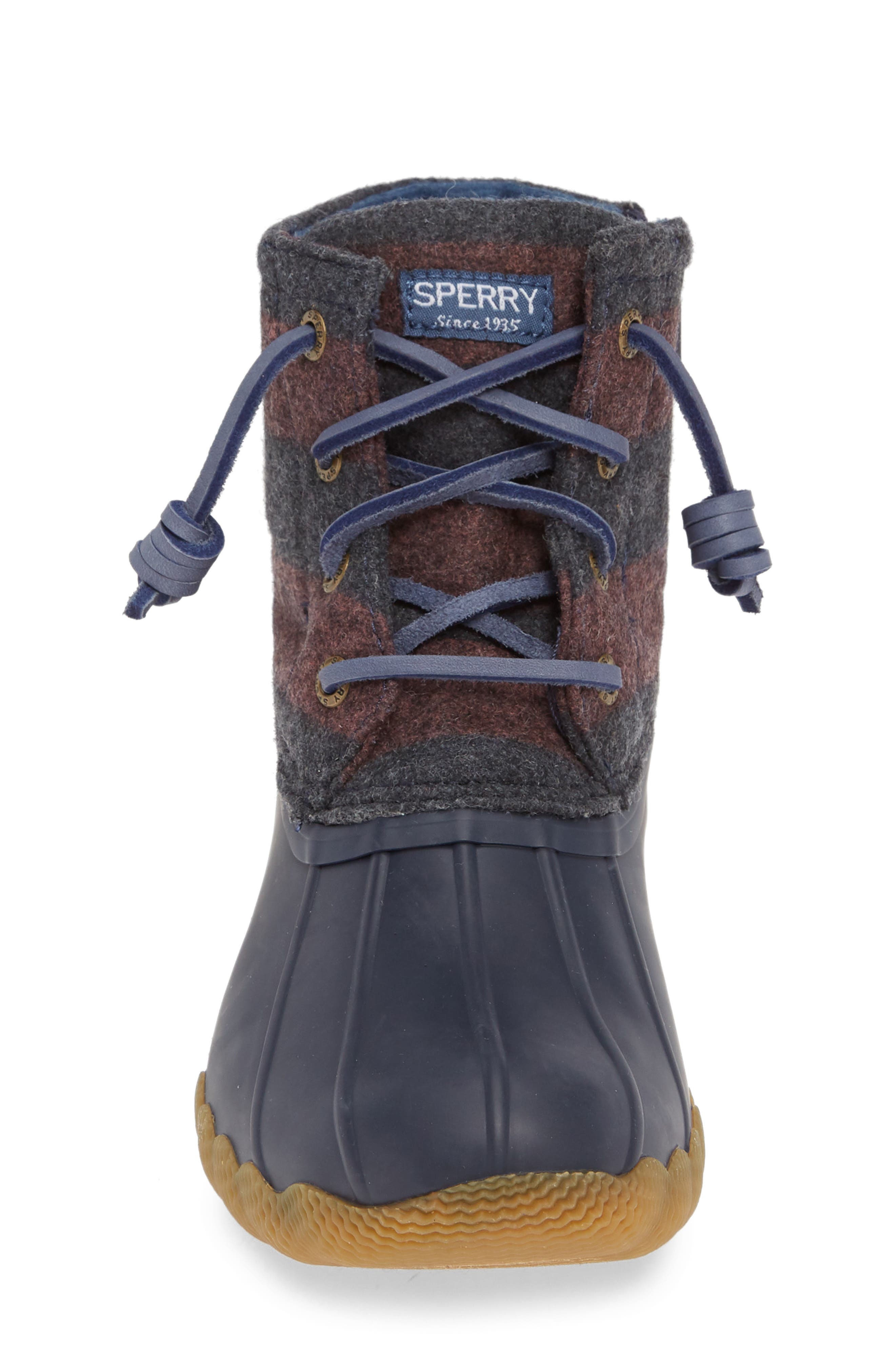 Sperry Saltwater Duck Boot, Alternate, color, NAVY/ MAROON