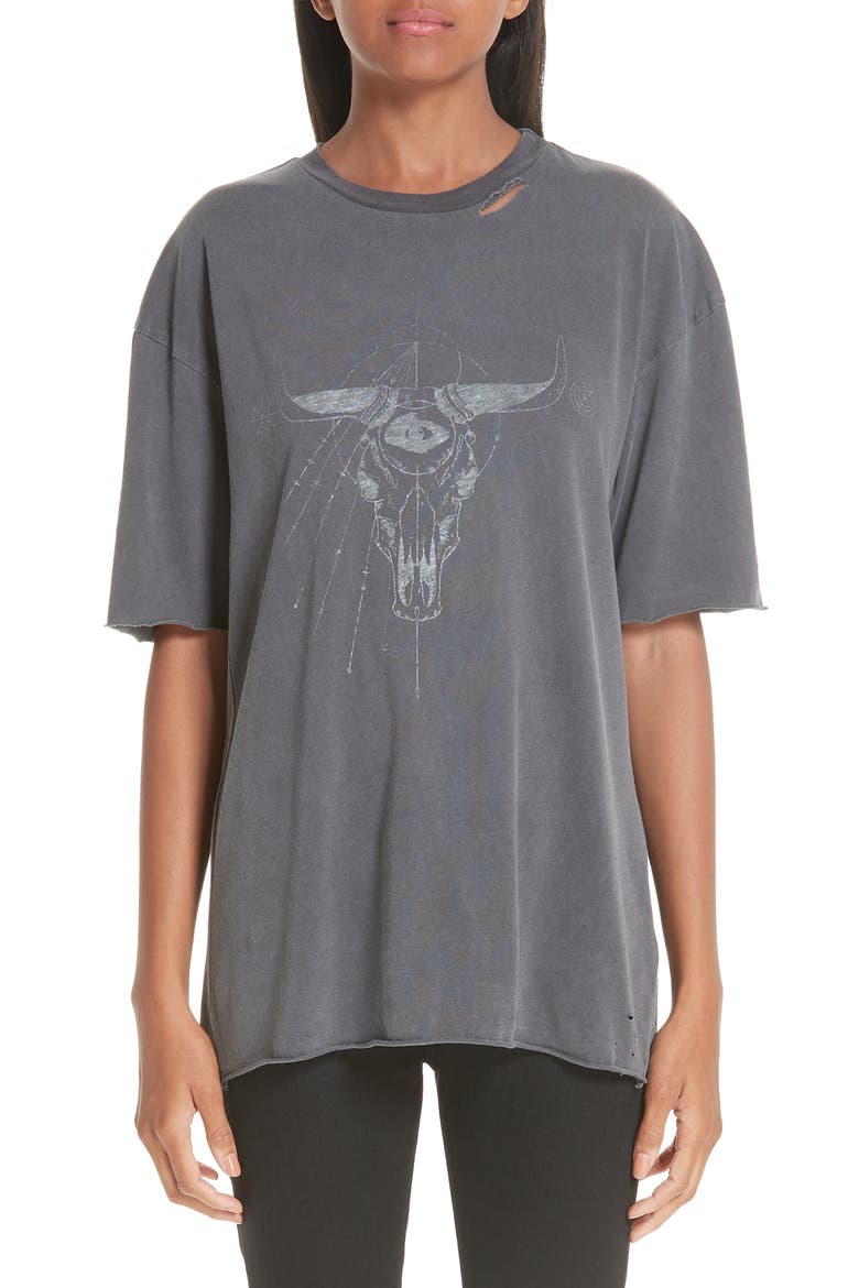 Tombstone Distressed Short Sleeve Tee, Main, color, FADED BLACK