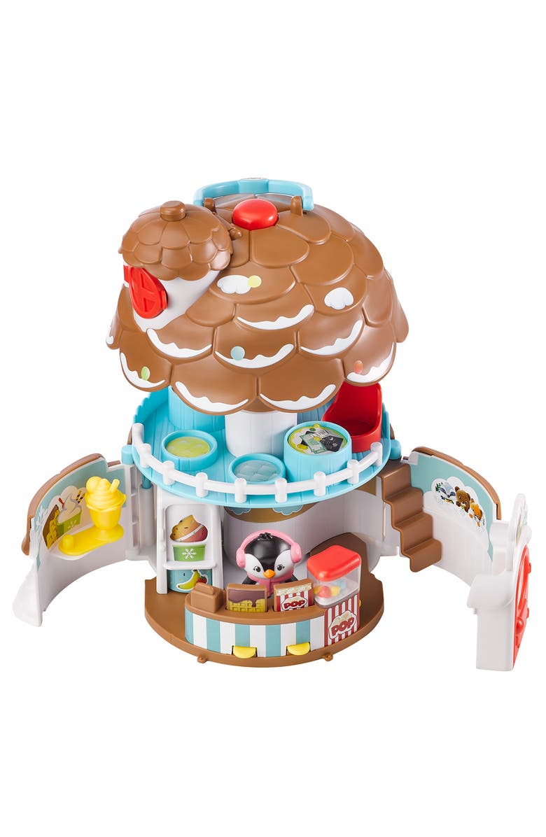 Timber Tots Pine Cone Snack Bar 5Pc Playset, Penguin Figure, Popup Shop, Alternate, color, Multicolored