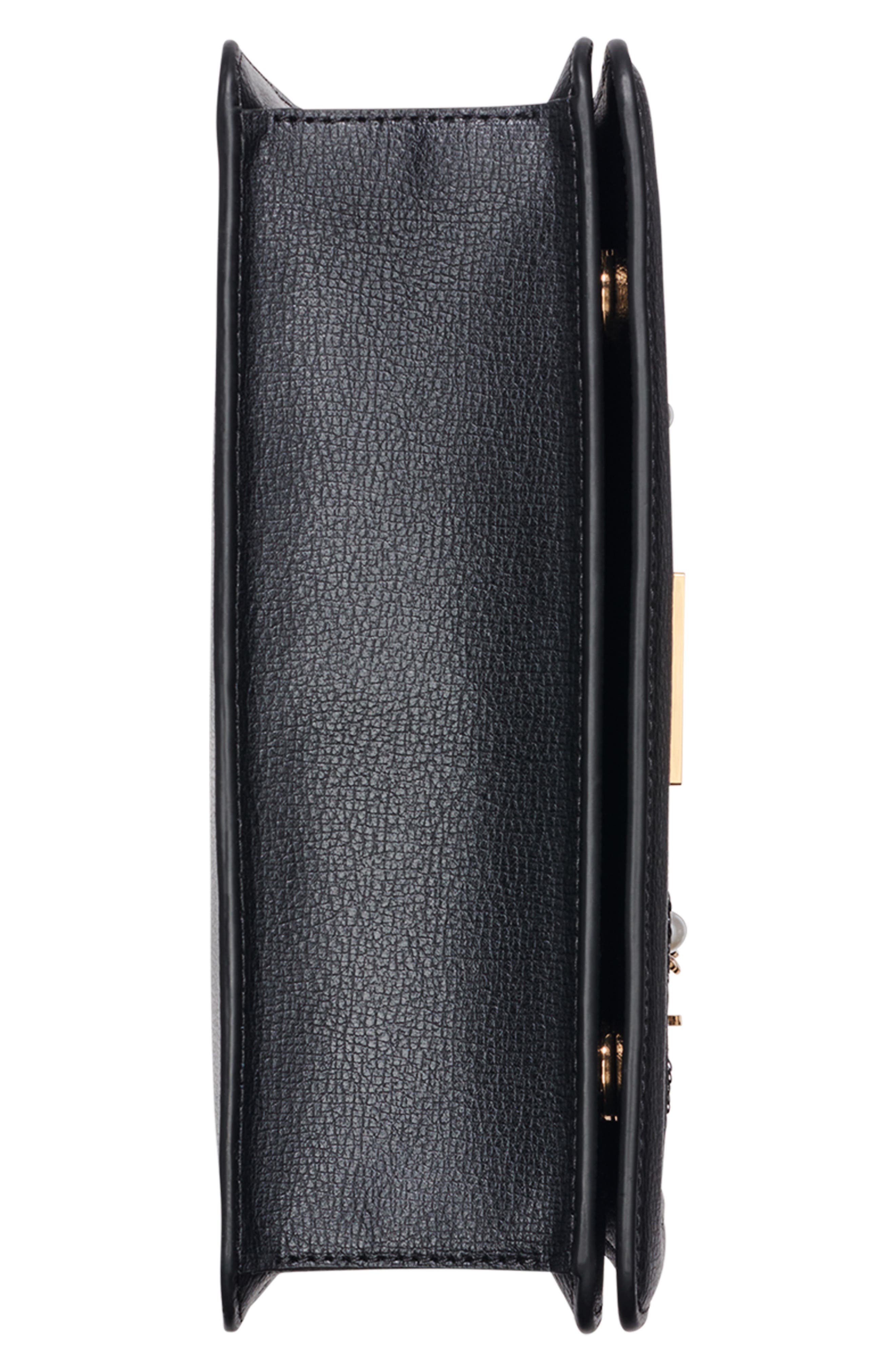 KARL LAGERFELD PARIS Simone Flap Crossbody Bag, Alternate, color, Black/ Gold