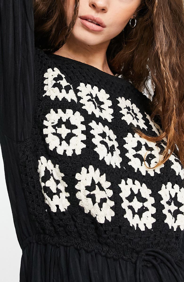 Topshop Tiered Cotton Maxi Midi Dress, Alternate, color, 