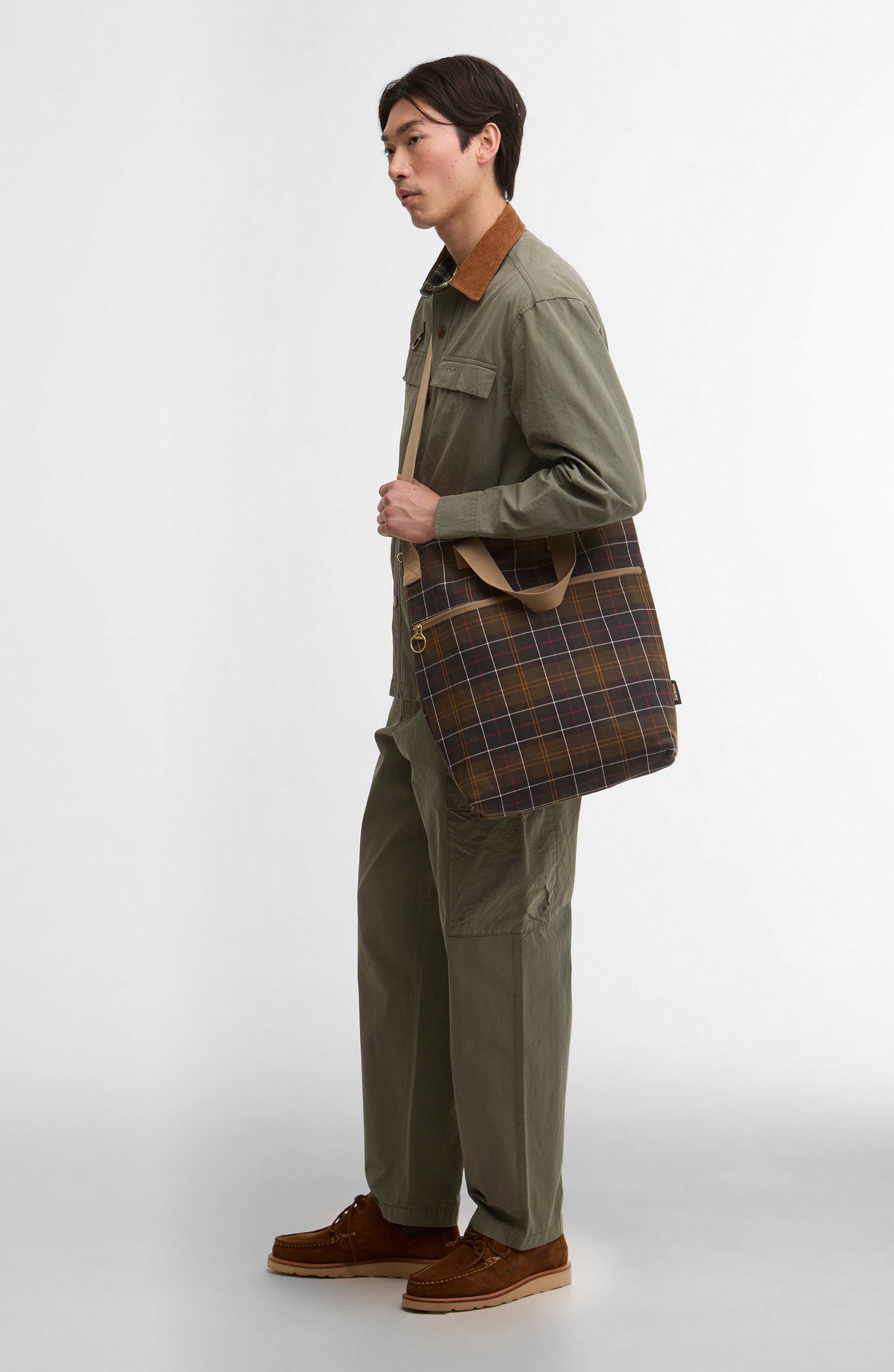 Barbour Transport Tartan Plaid Canvas Tote, Alternate, color, Classic Tartan