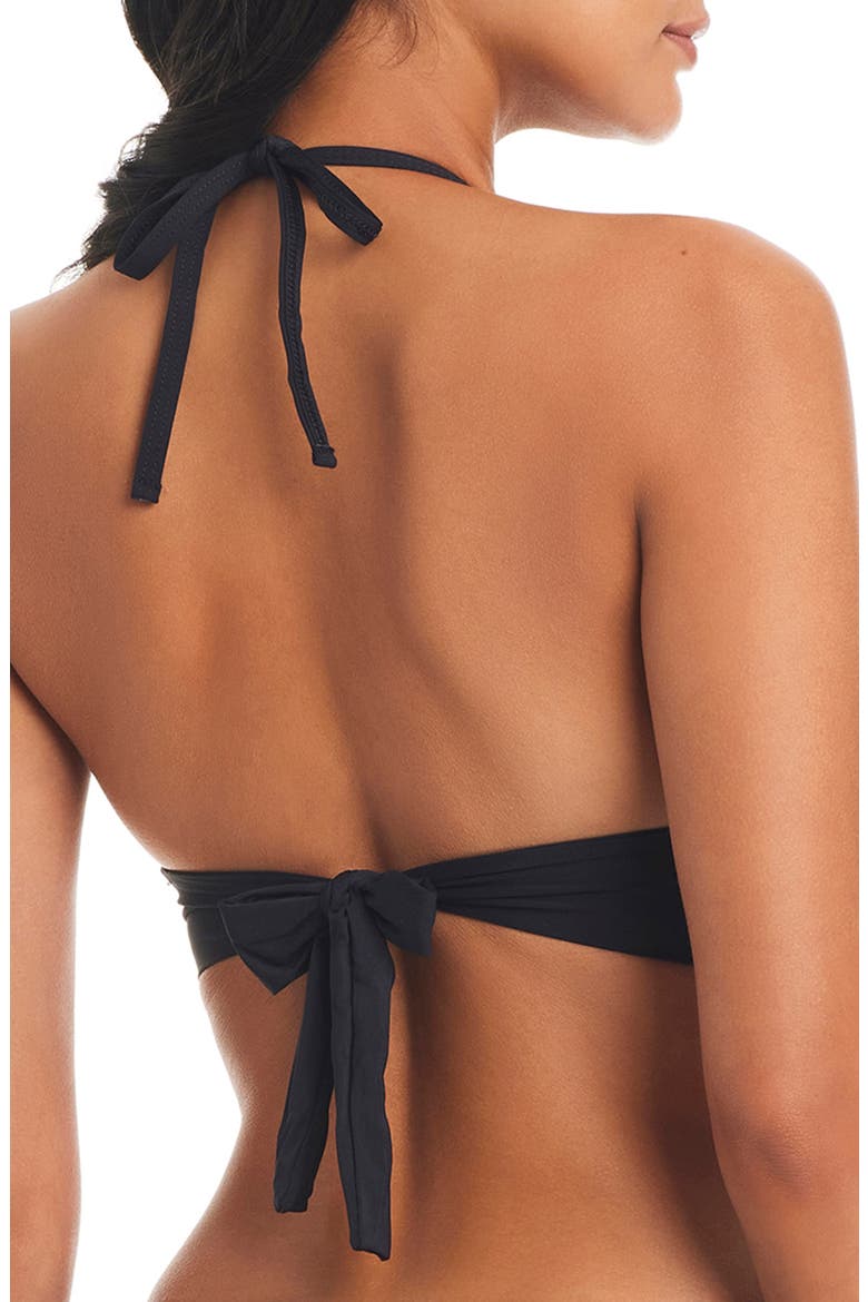 Pulling Strings Halter Bikini Top, Alternate, color, BLACK