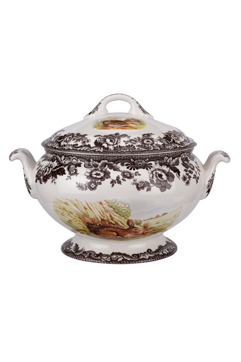 Woodland 4.25 Quart Covered Soup Tureen, Main, color, Brown