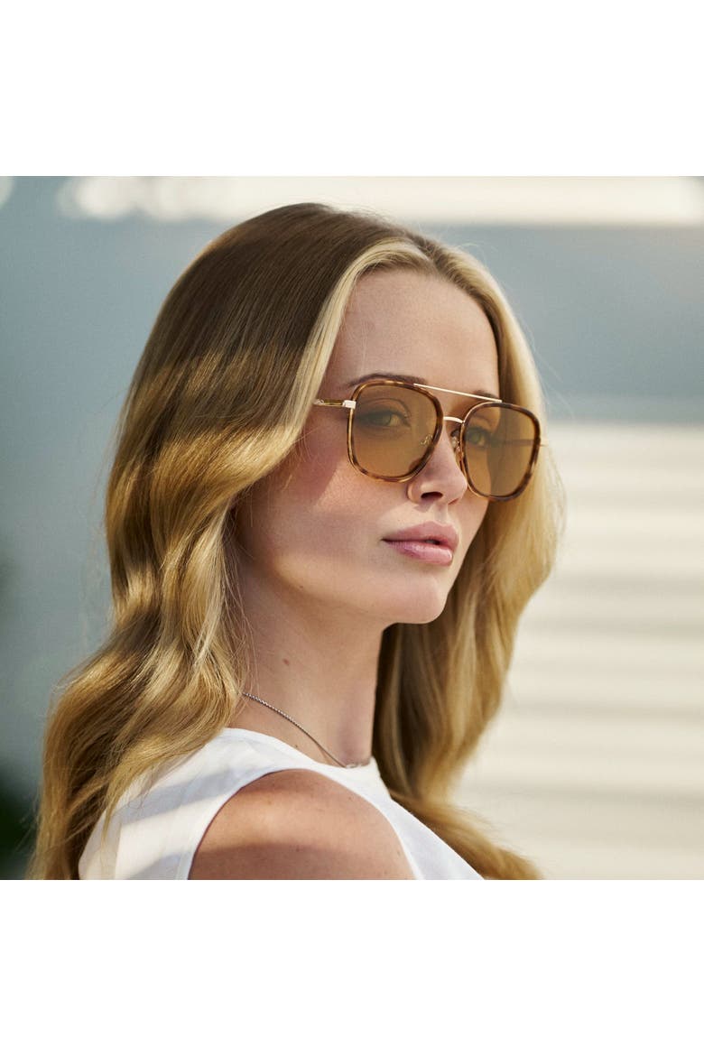Gia - 54mm Oversized Square Aviator Polarized Sunglasses, Alternate, color, Honeycomb Tortoise