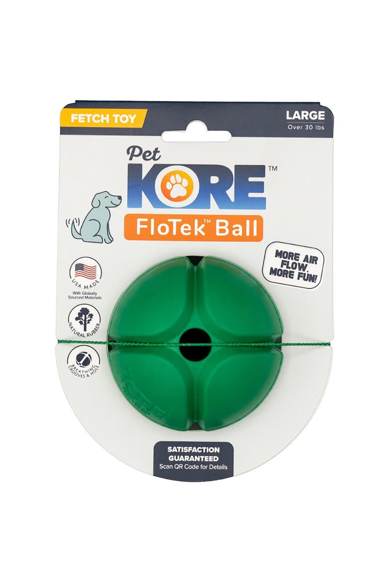 FloTex Ball, Large, 3.25 Inches, Green, Dog Toy, Main, color, Green