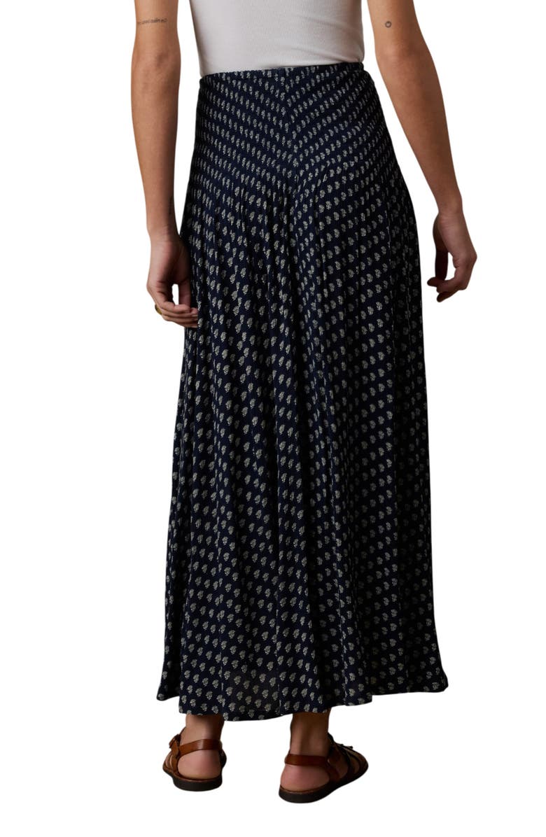 Faherty Sophis Smocked Waist Maxi Skirt, Alternate, color, Navy Lotus Floral