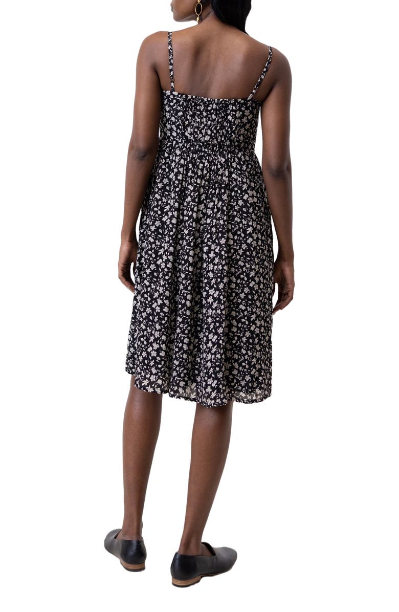 Reistor Ruched Strappy Mini Dress, Alternate, color, Black Florals