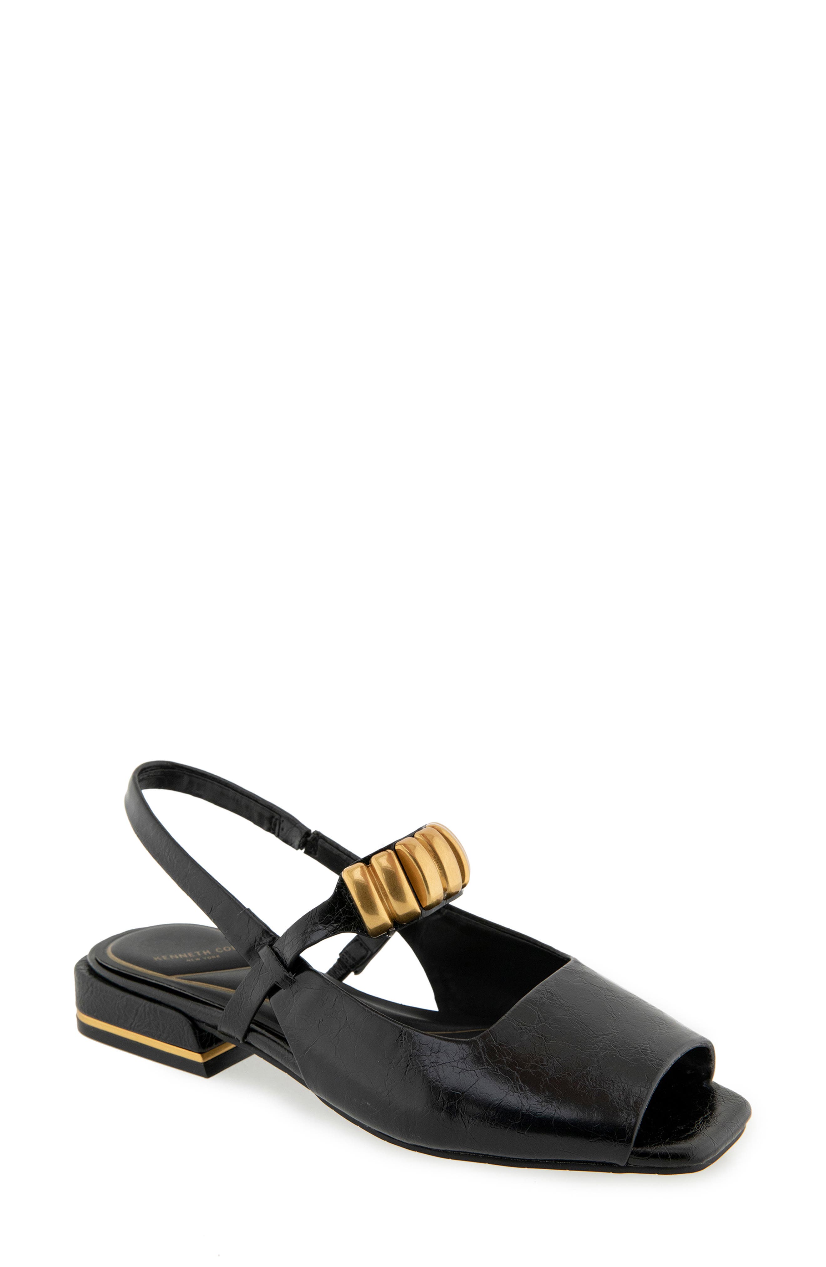 Kenneth Cole Illia Slingback Sandal, Main, color, Black Patent