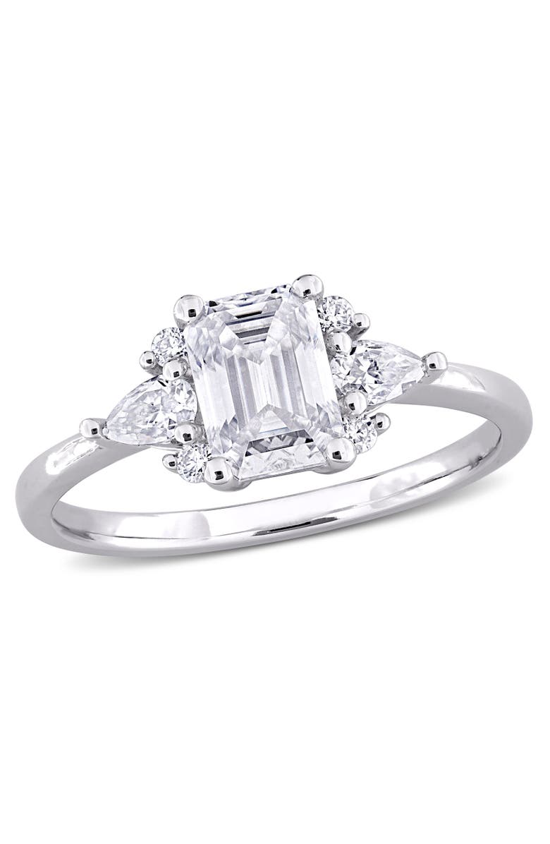 Julianna B. Moissanite Engagement Ring Sterling Silver, Main, color, Sterling Silver