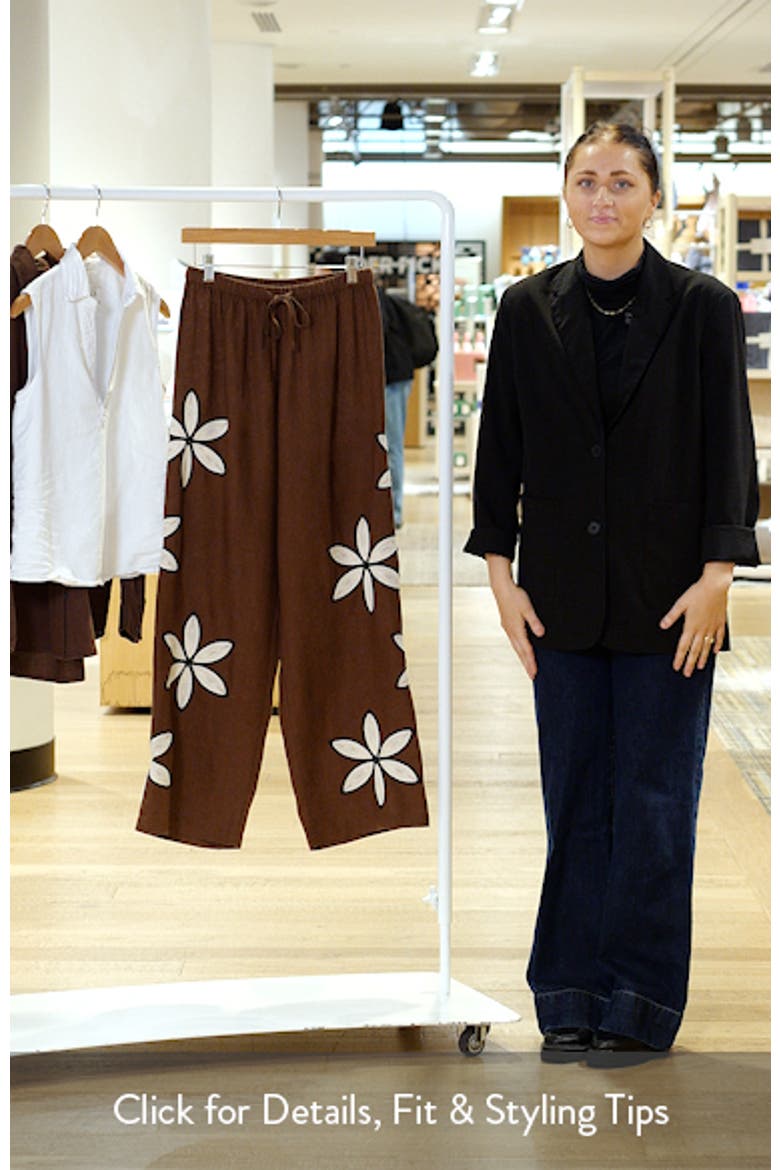 Emmie Embroidered Floral Drawstring Linen Pants video