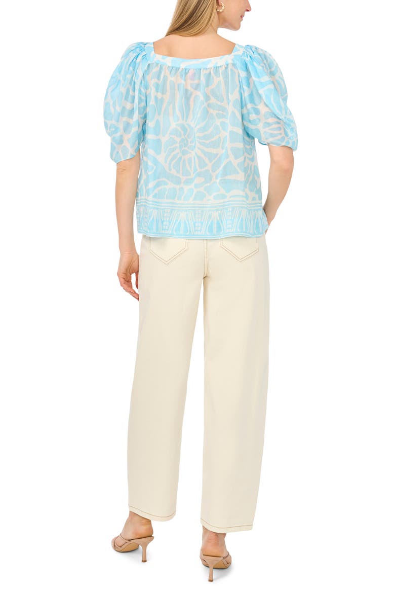Puff Sleeve Top, Alternate, color, COOL WATERS