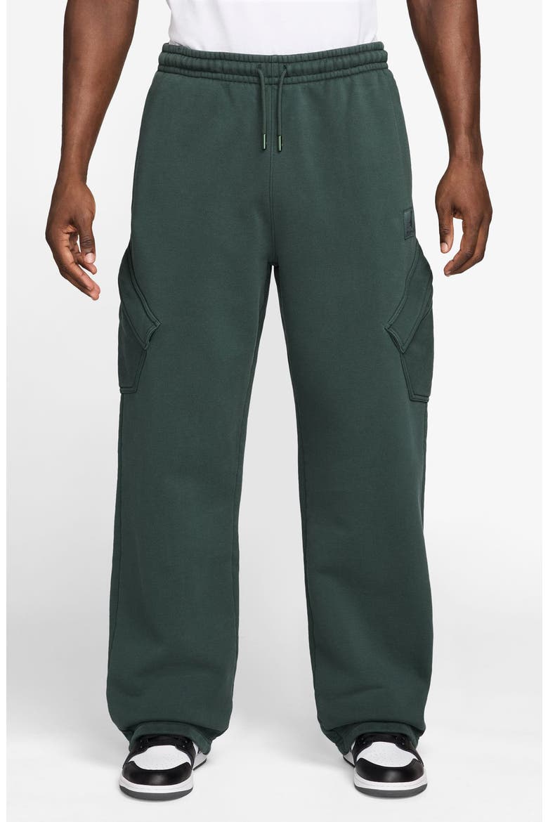 Flight Logo Fleece Cargo Sweatpants, Main, color, MIDNIGHT GREEN/ VINTAGE GREEN