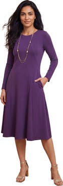 Jessica London Long Sleeve Stretch Ponte Dress (plus)