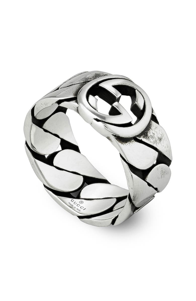Gucci Interlocking-G Band Ring, Alternate, color,