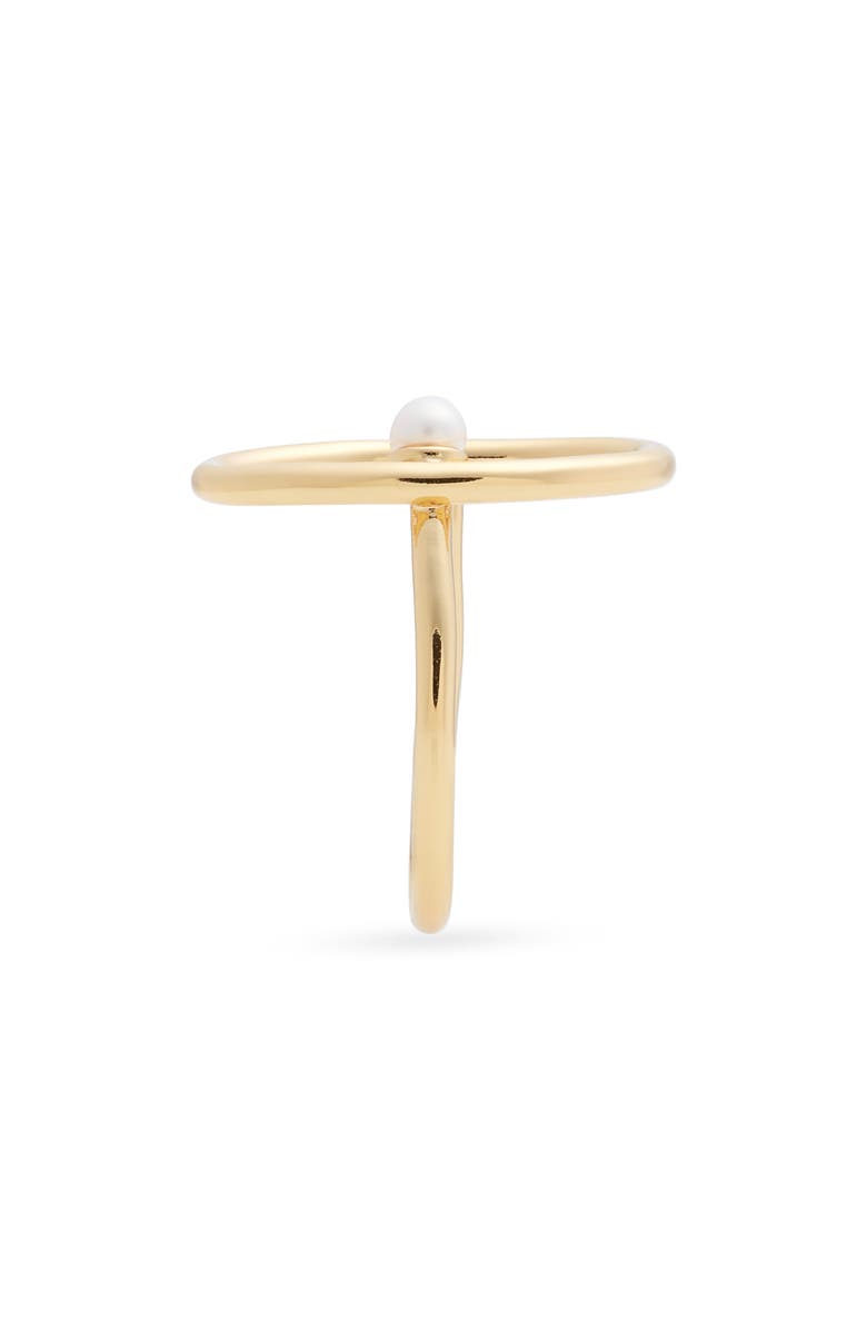 Nordstrom Demi Fine Open Freshwater Pearl Ring, Alternate, color, 14K Gold Plated