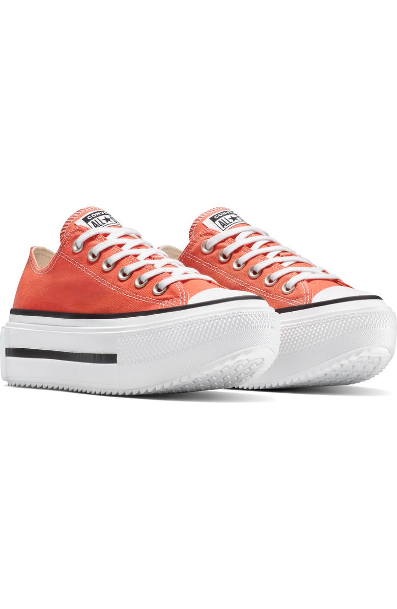 Converse Gender Inclusive Chuck Taylor All Star Lift Double Stack Low Top Platform Sneaker, Alternate, color, Vermillion Red/ White/ Black