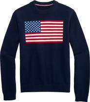 vineyard vines Kids' American Flag Cotton Crewneck Sweater