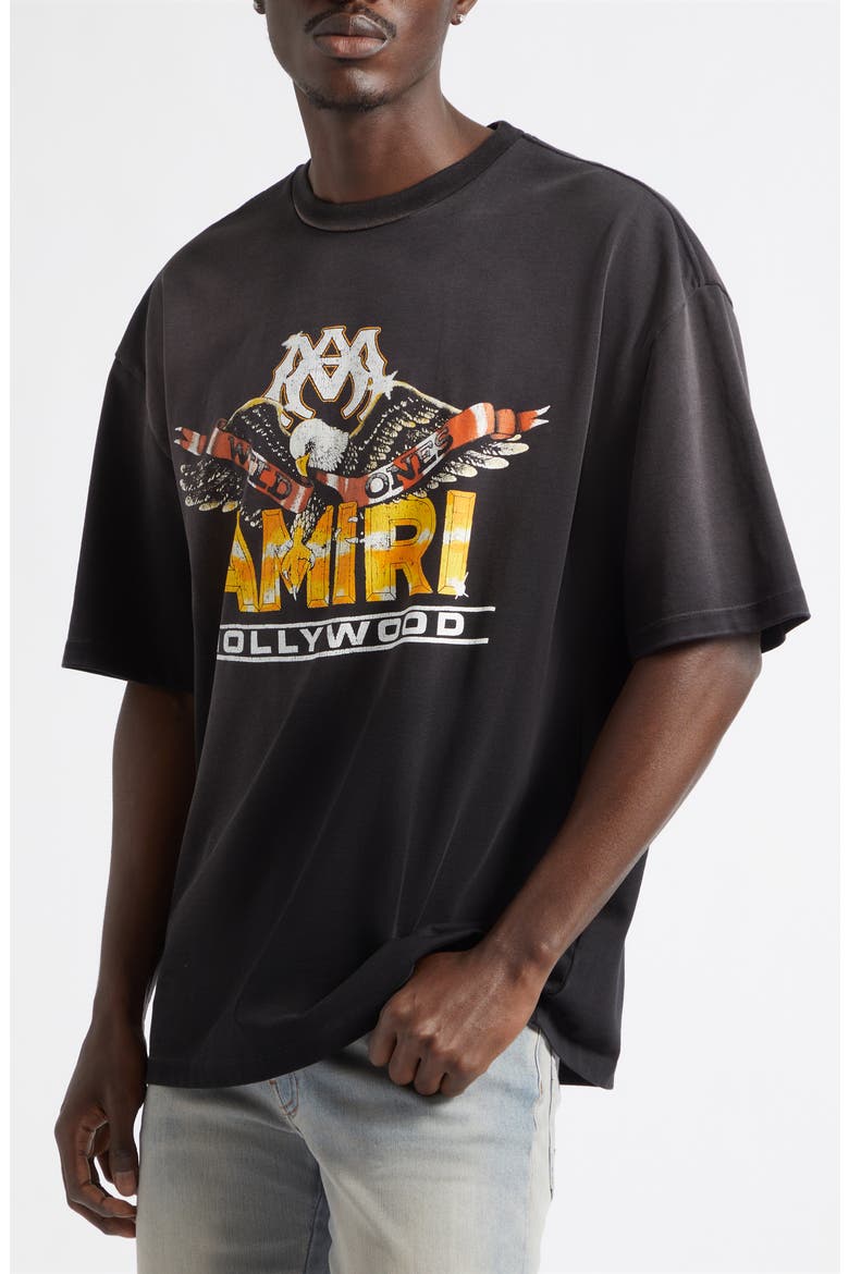 Oversize Eagle Hollywood Skate Graphic T-Shirt, Alternate, color, BLACK