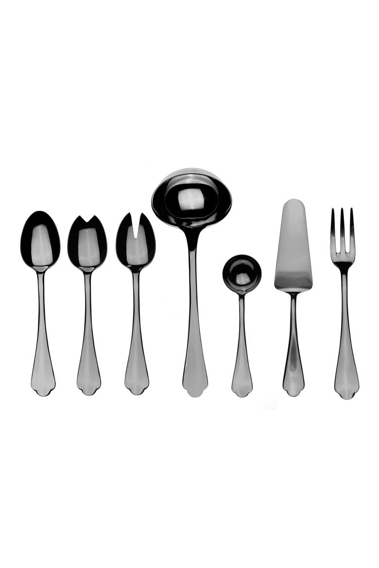 Dolce Vita Mirror 7-Piece Place Serving Set, Main, color, BLACK