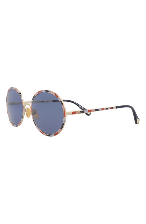 Chloé Vitto Round-frame Sunglasses In Gold Gold Blue