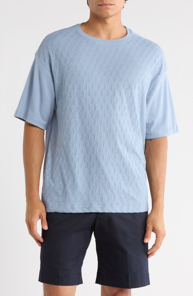 DENIM AND FLOWER Textured Knit T-Shirt, Main, color, Blue