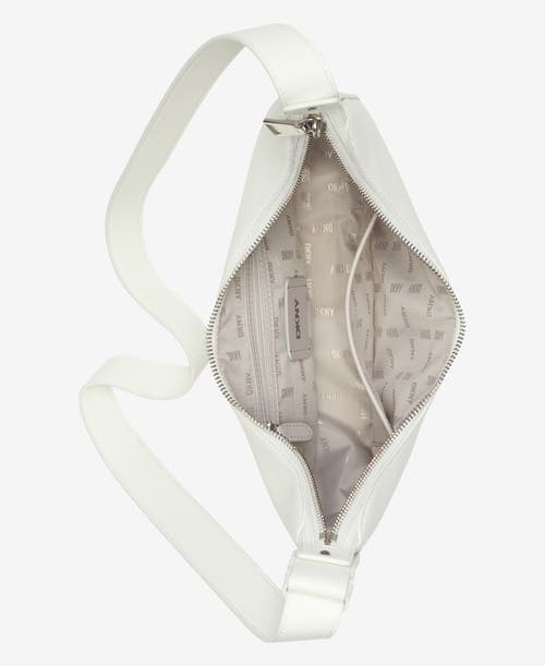 Dkny Bleeker Small Leather Crossbody In Optic White