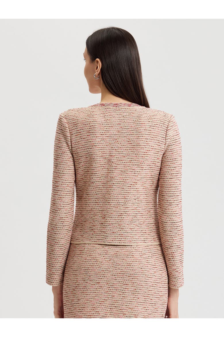 Heritage Ribbon Tweed Knit Jacket, Alternate, color, Honeysuckle/Russet/Biscotti